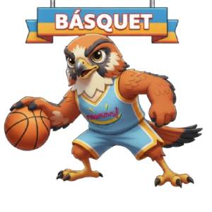 Un aguila como mascota del Baloncesto